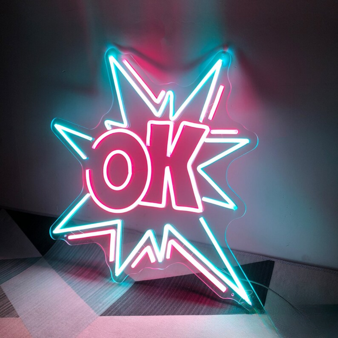 OK Neon Sign - Simple Affirmation Glow