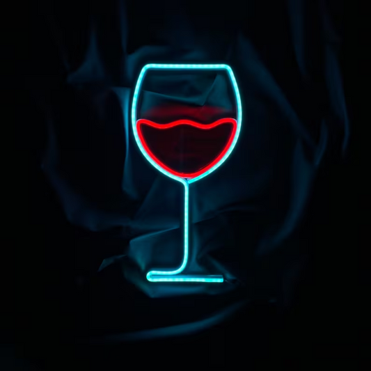 Wine Glass Neon Sign - Light Up Your Space with the Elegant Glass Aesthetics